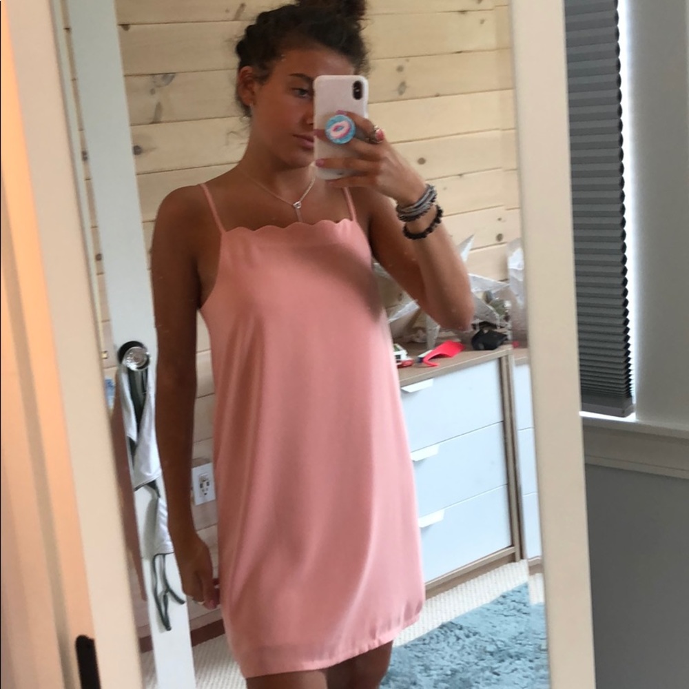 Pink scallop urban outfitters dress